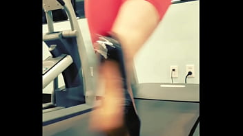 Stiletto High Heels Public Gym Treadmill Walking In Pleasers Tall Shiny Black Stripper Shoes Workout Yoga Pants Exercise Cardio Kyra Hellfire thumbnail