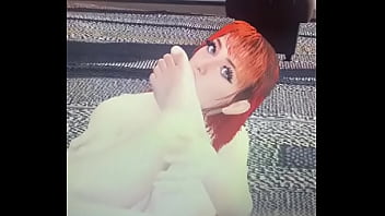 Redhead sucking male foot