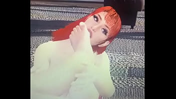 Redhead sucking male foot