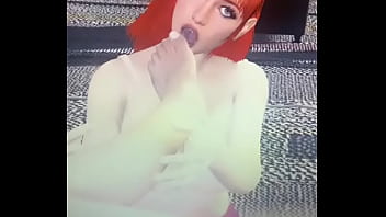 Redhead sucking male foot