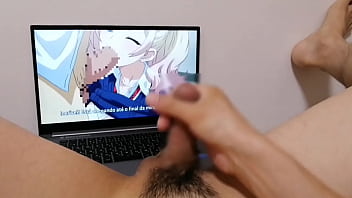 Horny Otaku Moaning Jerking Off Big Dick While Watching Cute Young Girl Fuck Hot Hentai Anime Camshot Pov thumbnail