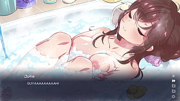 Chasing tails soapy scene solo girl bathroom