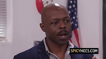 Cute blonde babe gets dp's by two black professors