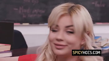 Cute blonde babe gets dp's by two black professors