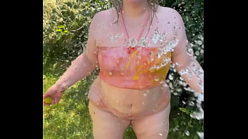 Joan day has messy backyard fun with pickles and a hose down