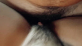 Missionary position with cock starting to get an erection he rubs his penis on the hairy pussy Missionary position with cock starting to get an erection he rubs his penis on the hairy pussy