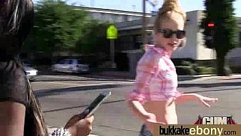 Busty black babe bubble bath group cocksuck 17