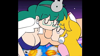 Peach and her friend with one guy