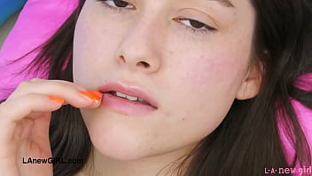 Beautiful shy model naked clsoe up