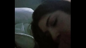 Brunette teen gf sucking fat cock like a pro