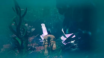 The statue's huge cock awakened in lara croft's pussy and then impregnated her 3d hentai game