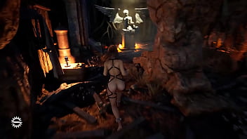 The statue's huge cock awakened in lara croft's pussy and then impregnated her 3d hentai game
