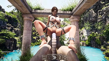 The statue's huge cock awakened in lara croft's pussy and then impregnated her 3d hentai game