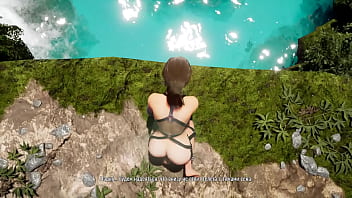 The statue's huge cock awakened in lara croft's pussy and then impregnated her 3d hentai game