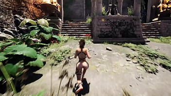 The statue's huge cock awakened in lara croft's pussy and then impregnated her 3d hentai game