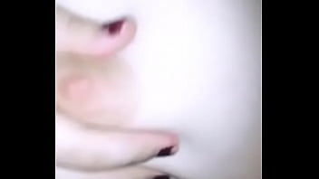 Babe squeezing her tits