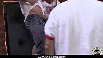 Cum and bang group facial jizz 9