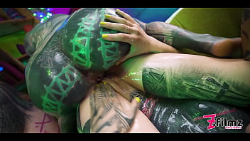 Tattoo lesbian girls cum play with fantasy dildo in pussy anal fun ass to mouth sextoy masturbation Tattoo lesbian girls cum play with fantasy dildo in pussy anal fun ass to mouth sextoy masturbation