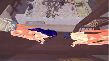 Aether and diluc fucs two girl