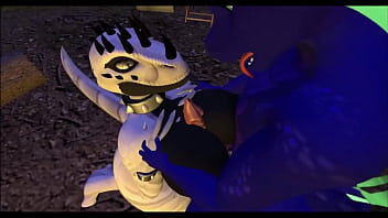 Dragon fucks a wild dino at campsite