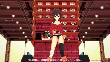 Megumin cosplayer gets explored in a deeply sensual show