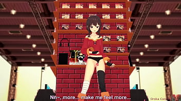 Megumin cosplayer gets explored in a deeply sensual show