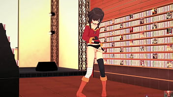 Megumin cosplayer gets explored in a deeply sensual show