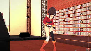 Megumin cosplayer gets explored in a deeply sensual show