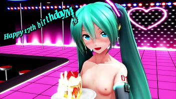 Miku celebra su cumpleaños con sus amantes