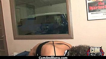 Sexy ebony snatched and group fucked by white dudes 30