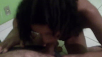 Jade sucking her neighbor to sit nicely while her cuckold husband works