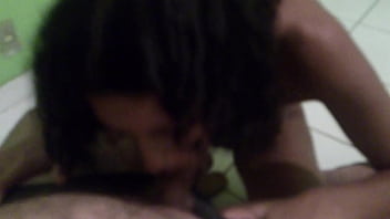 Jade sucking her neighbor to sit nicely while her cuckold husband works