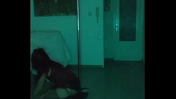 Amateur opens the bar dances and strips naked while people watch her