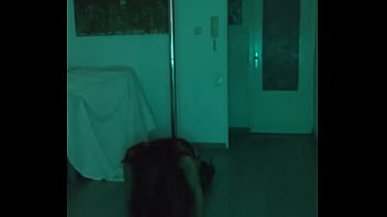 Amateur opens the bar dances and strips naked while people watch her