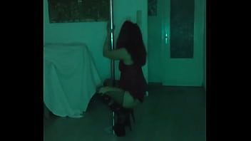 Amateur opens the bar dances and strips naked while people watch her