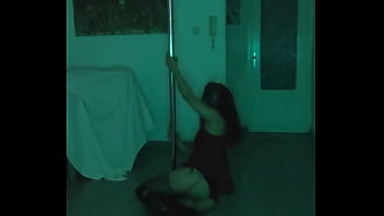 Amateur opens the bar dances and strips naked while people watch her