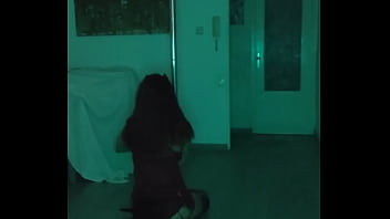 Amateur opens the bar dances and strips naked while people watch her