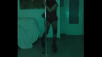 Amateur opens the bar dances and strips naked while people watch her