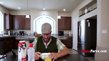 Old man asks his step grandson for help satisfying his gilf wife pov