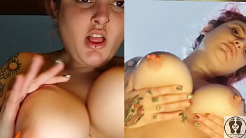 Split screen double rebeca addams boobs bouncing