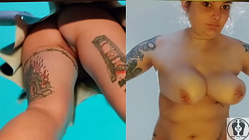 Split screen double rebeca addams boobs bouncing