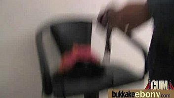 Ebony in a huge bukkake 7