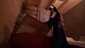 Lustful squirting nun loves to fuck while god is not looking
