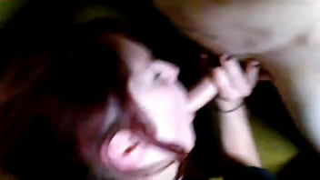 Red head swallows cock