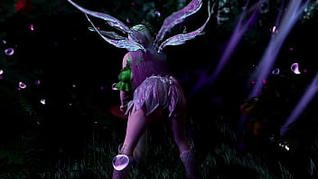 Naive pale skinned fairy gracefully posing in a elven woodland alone Naive pale skinned fairy gracefully posing in a elven woodland alone