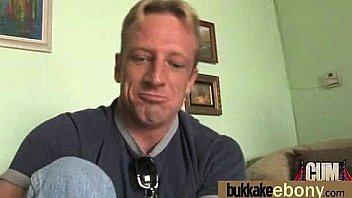 Ebony babe sucks too many white cocks 7