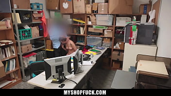 Reluctant to admit her crime shoplifter is intimidated by lp officer until she submits myshopfuck