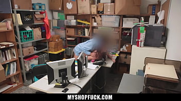 Reluctant to admit her crime shoplifter is intimidated by lp officer until she submits myshopfuck