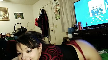 Short ass shaking twerk then deepthroat facefuck from busty milf