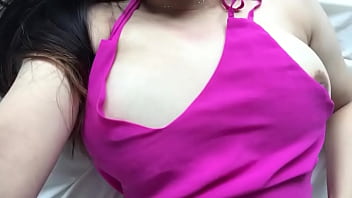 Amateur asian girl playing with her tits